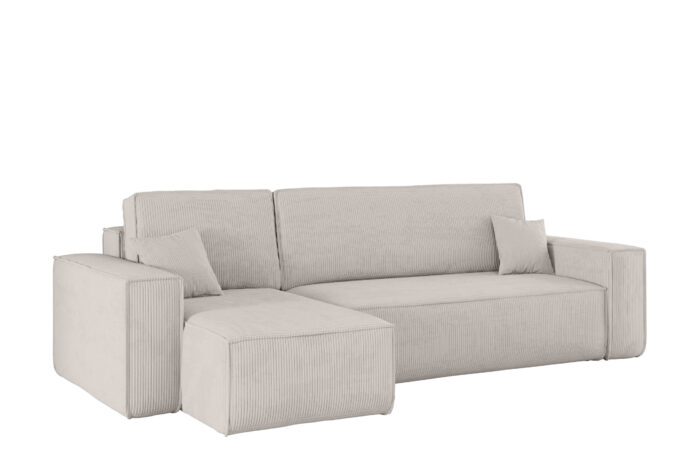 Ecksofa mit schlaffunktion und bettkasten, Eckcouch BEST stoff Poso Dicker Cord viele farben