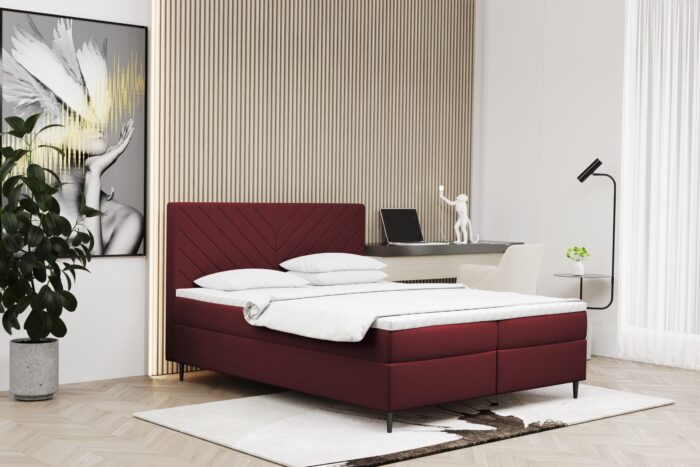 Boxspringbett mit bettkasten und matratze + topper RUGIA Stoff Matt Velvet
