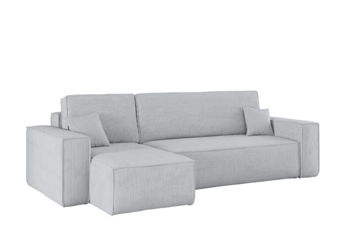Ecksofa mit schlaffunktion und bettkasten, Eckcouch BEST stoff Poso Dicker Cord viele farben