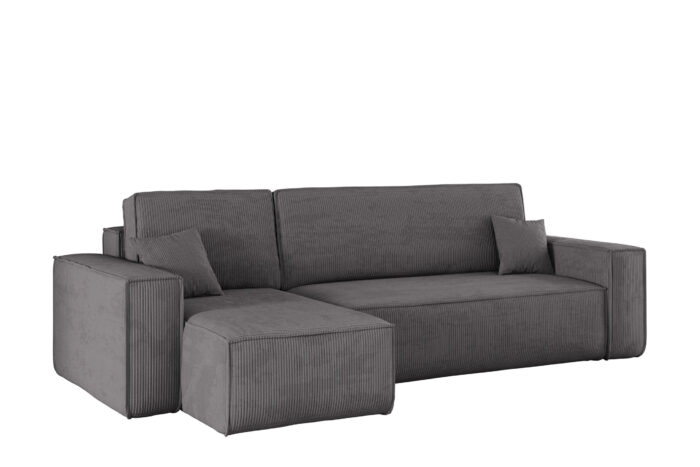 Ecksofa mit schlaffunktion und bettkasten, Eckcouch BEST stoff Poso Dicker Cord viele farben