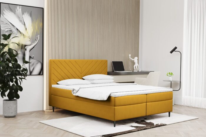 Boxspringbett mit bettkasten und matratze + topper RUGIA Stoff Matt Velvet