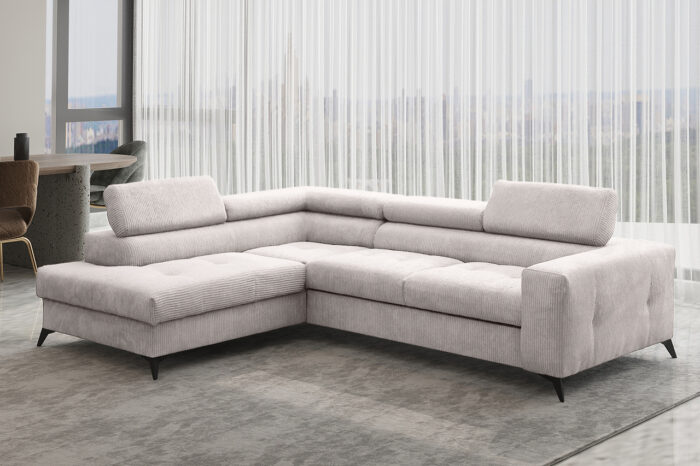 Ecksofa mit schlaffunktion und bettkasten Eckcouch ARCADI Dicker Cord