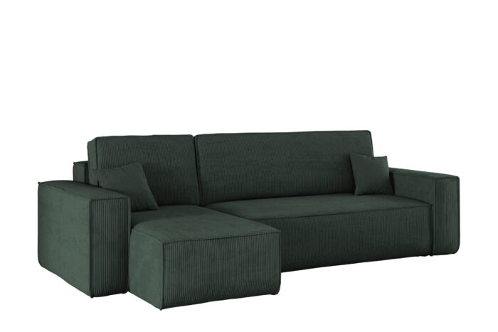 Ecksofa mit schlaffunktion und bettkasten, Eckcouch BEST stoff Poso Dicker Cord viele farben