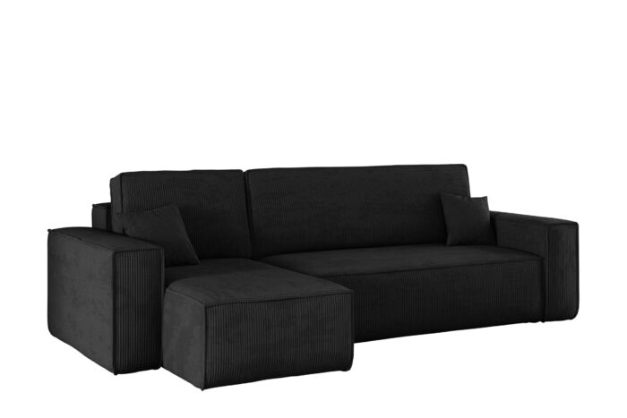 Ecksofa mit schlaffunktion und bettkasten, Eckcouch BEST stoff Poso Dicker Cord viele farben