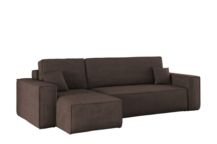 Ecksofa mit schlaffunktion und bettkasten, Eckcouch BEST stoff Poso Dicker Cord viele farben