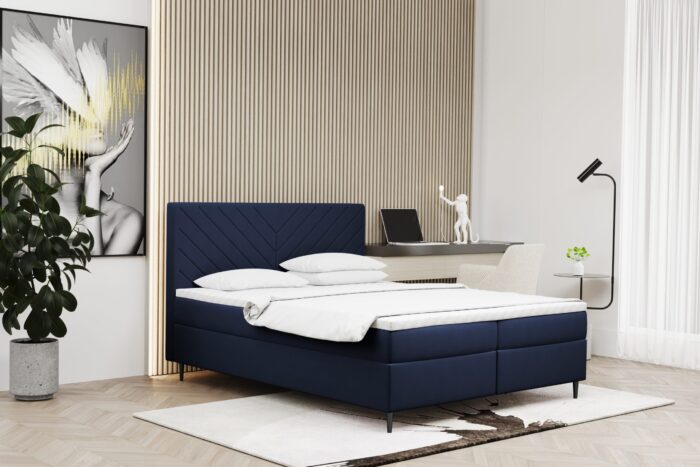 Boxspringbett mit bettkasten und matratze + topper RUGIA Stoff Matt Velvet