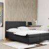 Boxspringbett mit bettkasten und matratze + topper RUGIA Stoff Matt Velvet