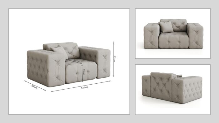 Sofagarnitur, Wohnlandschaft CLOUD Couch 3+2+1 stilvol Viele Farben