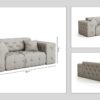 Sofagarnitur, Wohnlandschaft CLOUD Couch 3+2+1 stilvol Viele Farben