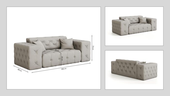 Sofagarnitur, Wohnlandschaft CLOUD Couch 3+2+1 stilvol Viele Farben