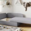 2p Kinderbett Kindersofa mit schlaffunktion und bettkasten, wachsendes Bett WINNIE Orange-Black