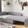 4p Kinderbett Kindersofa mit schlaffunktion und bettkasten, wachsendes Bett WINNIE Orange-Black