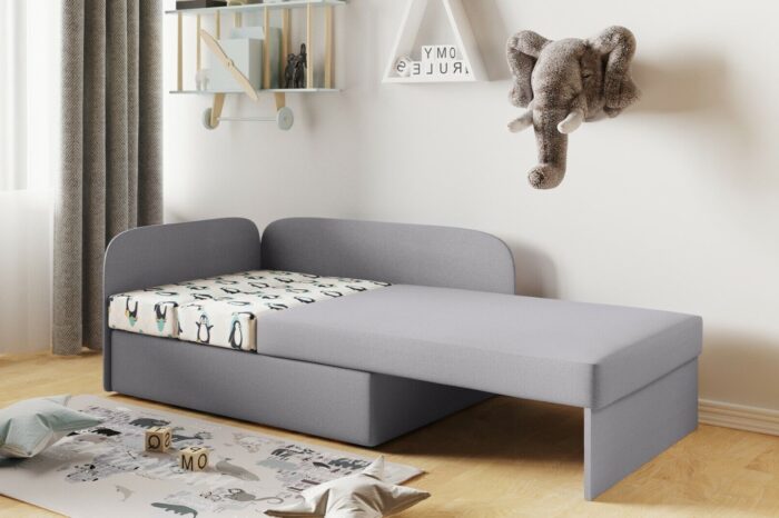 4p Kinderbett Kindersofa mit schlaffunktion und bettkasten, wachsendes Bett WINNIE Orange-Black