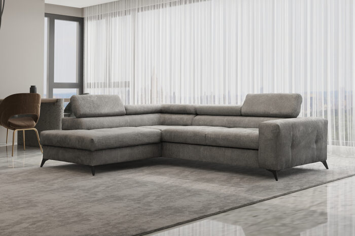 Ecksofa mit schlaffunktion und bettkasten Eckcouch ARCADI Dicker Cord