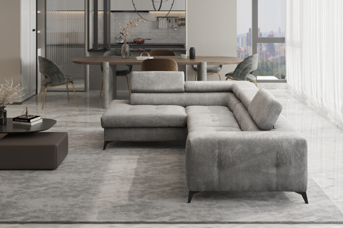 Ecksofa mit schlaffunktion und bettkasten Eckcouch ARCADI Dicker Cord