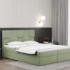 Alma_matt_velvet_34 helgrau Boxspringbett mit bettkasten und matratze + topper CLARA stoff Velvet
