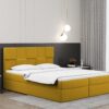 Boxspringbett mit bettkasten und matratze + topper CLARA stoff Velvet