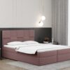 Alma_matt_velvet_63 rosa Boxspringbett mit bettkasten und matratze + topper CLARA stoff Velvet