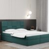 Boxspringbett mit bettkasten und matratze + topper CLARA stoff Velvet