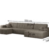 Ecksofa U-form Sofa U-form Wohnzimmer NIMES stilvol viele farben Stoff Perfect Harmony