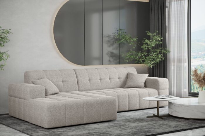 Ecksofa Eckouch Wohnzimmer NIMES stilvol viele farben Stoff VERITA