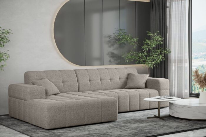 Ecksofa Eckouch Wohnzimmer NIMES stilvol viele farben Stoff VERITA