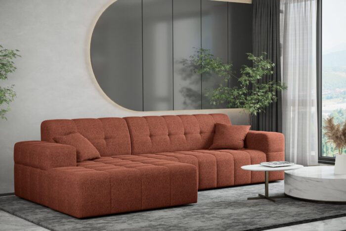 Ecksofa Eckouch Wohnzimmer NIMES stilvol viele farben Stoff VERITA