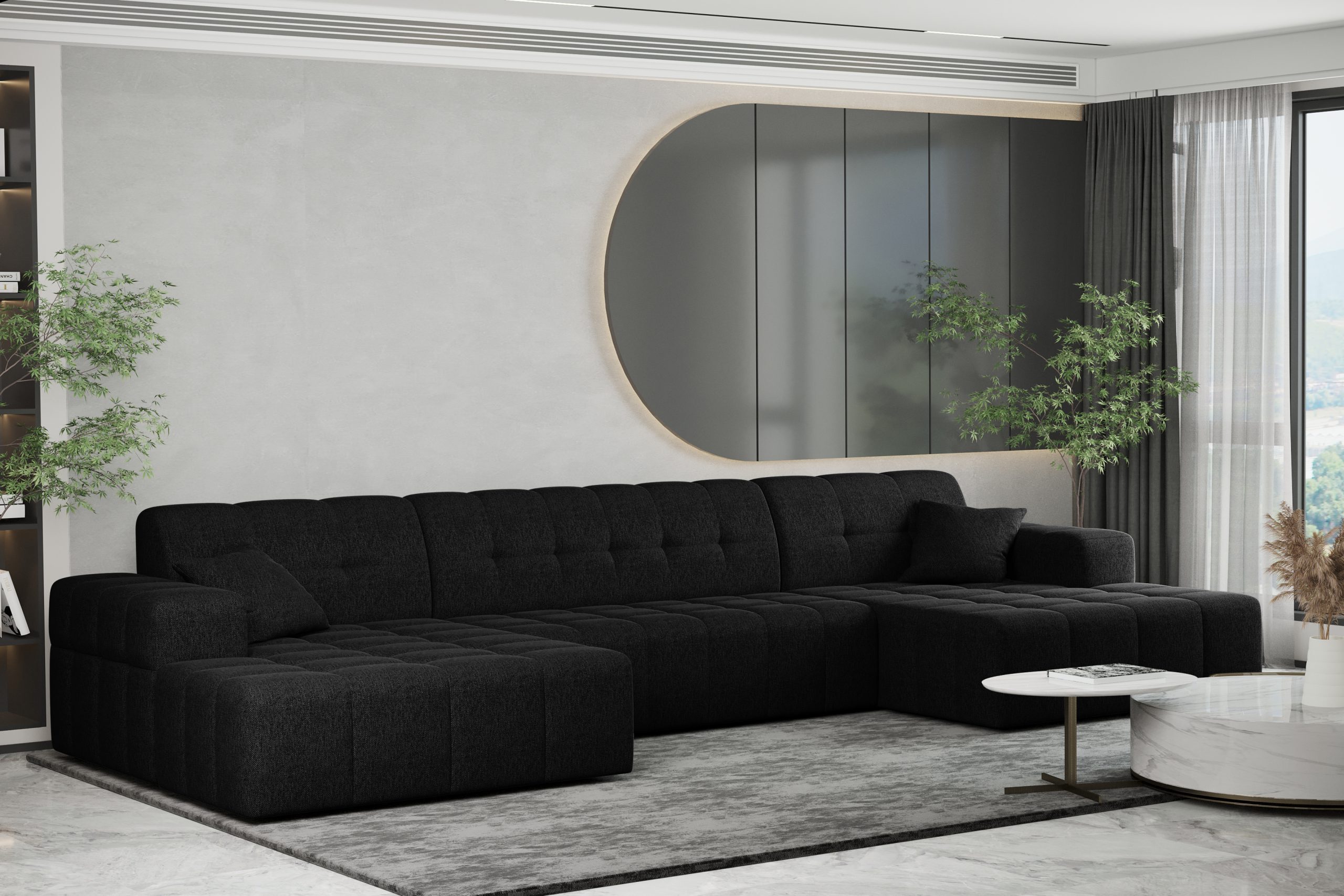 Ecksofa U-form Sofa U-form Wohnzimmer NIMES stilvol viele farben Stoff VERITA – Bild 9