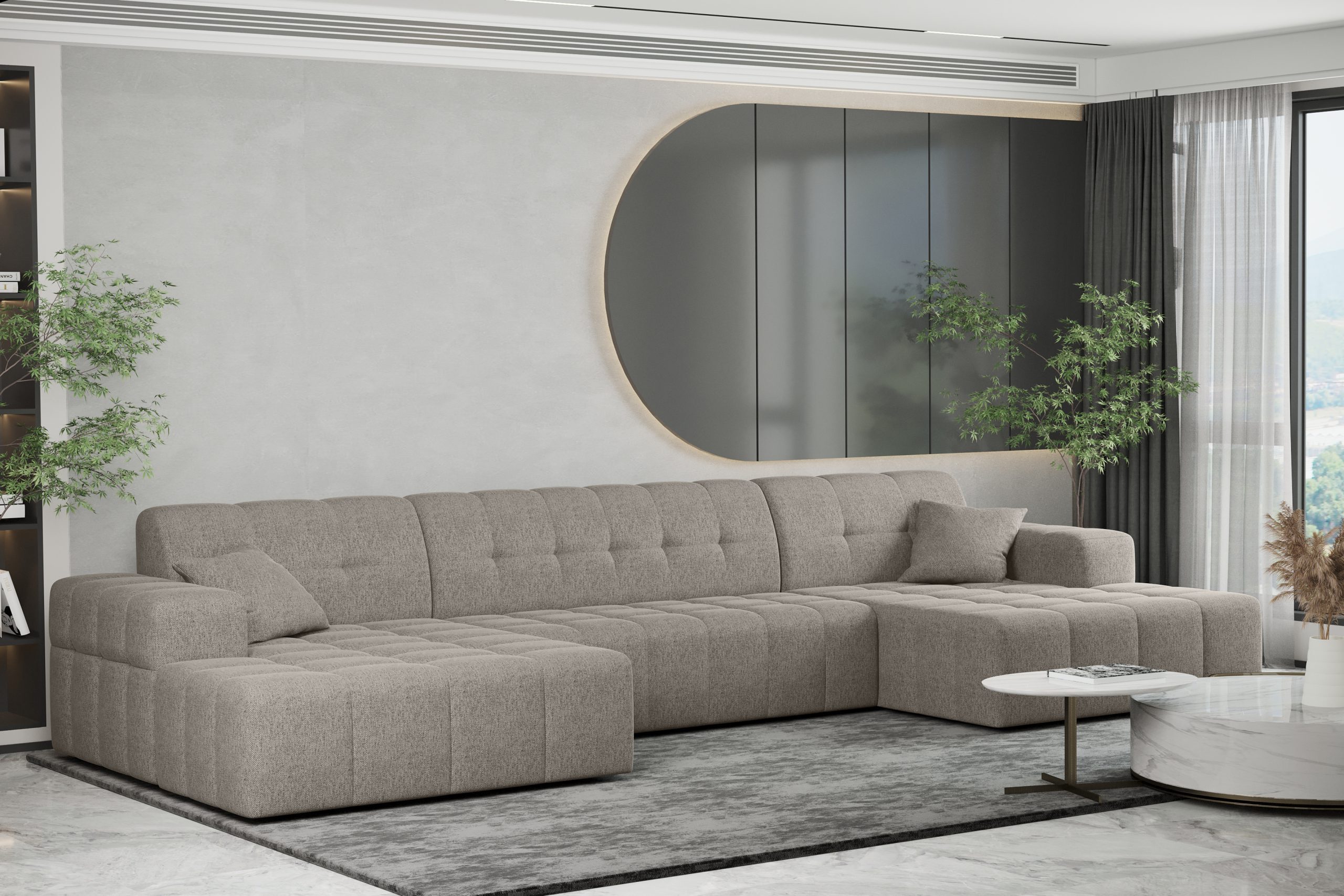 Ecksofa U-form Sofa U-form Wohnzimmer NIMES stilvol viele farben Stoff VERITA – Bild 2