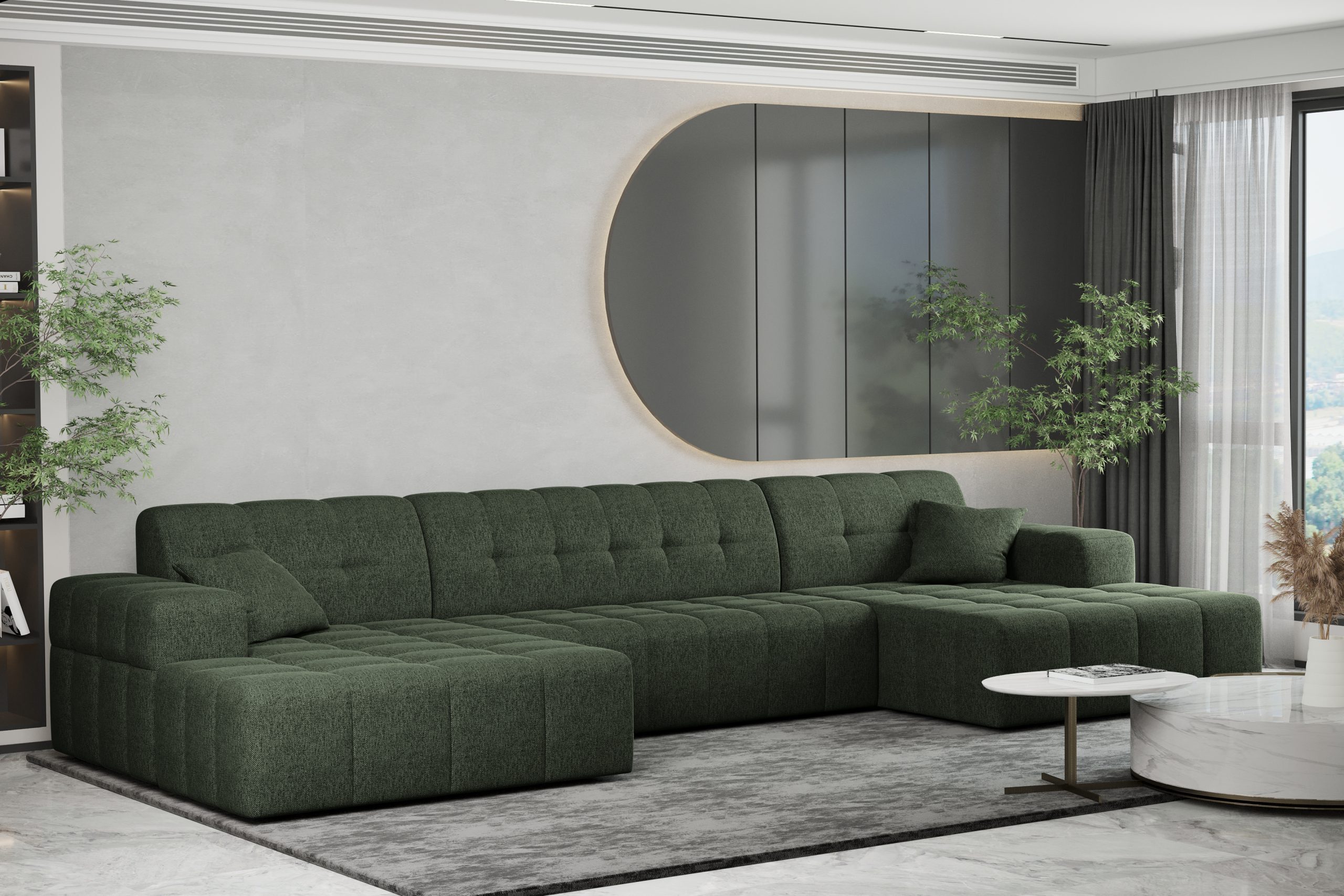 Ecksofa U-form Sofa U-form Wohnzimmer NIMES stilvol viele farben Stoff VERITA – Bild 4
