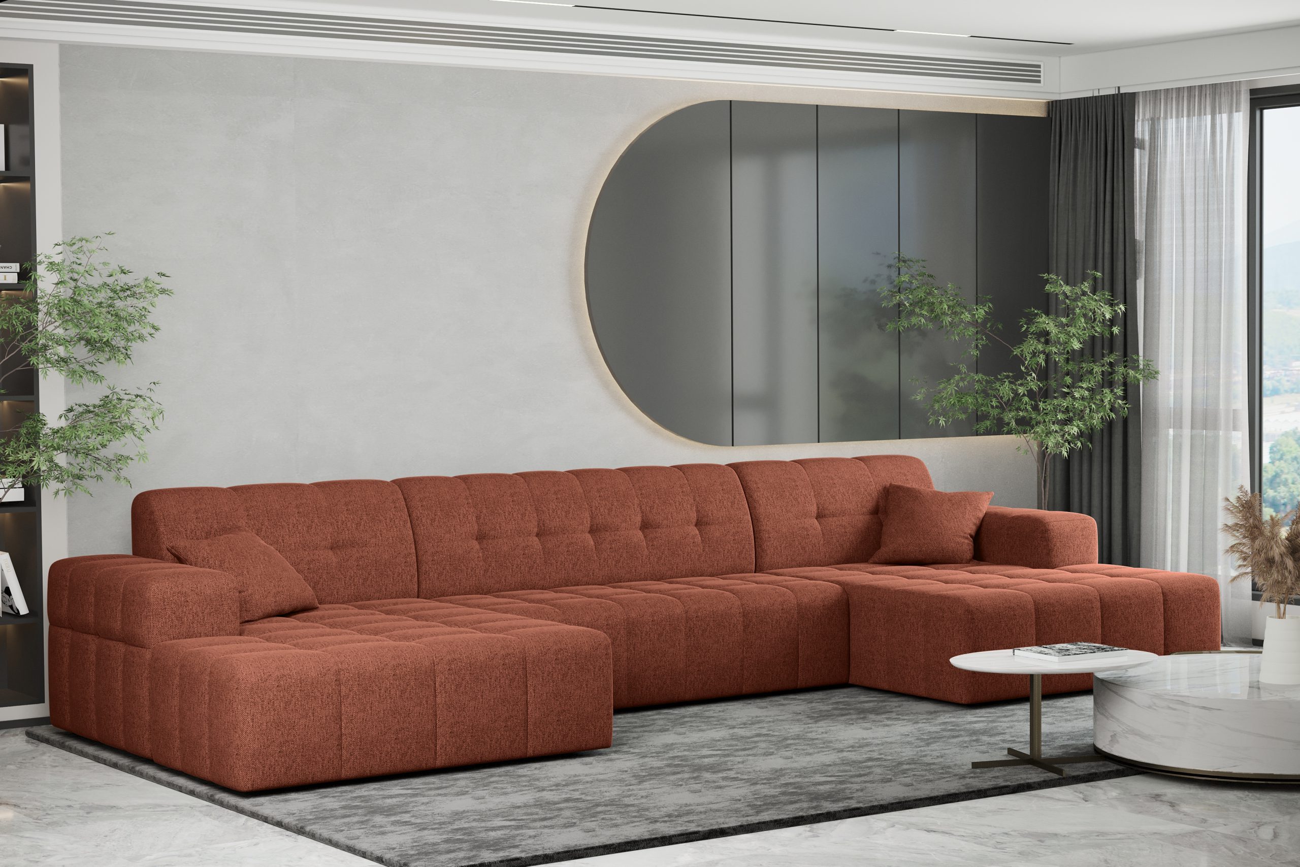 Ecksofa U-form Sofa U-form Wohnzimmer NIMES stilvol viele farben Stoff VERITA – Bild 5