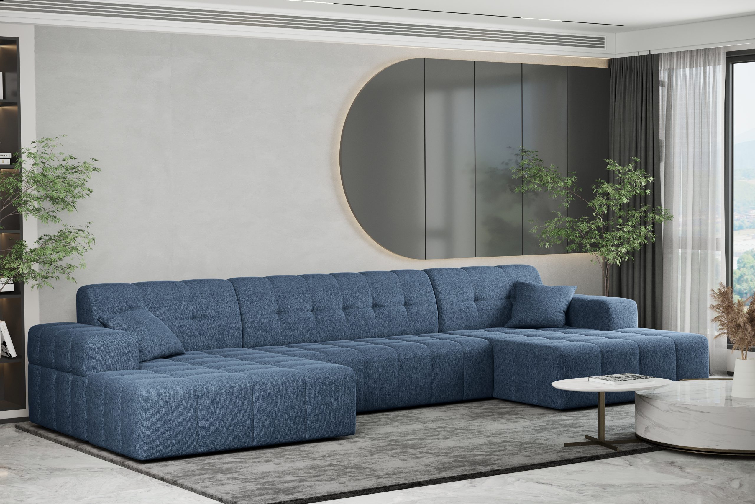 Ecksofa U-form Sofa U-form Wohnzimmer NIMES stilvol viele farben Stoff VERITA – Bild 6