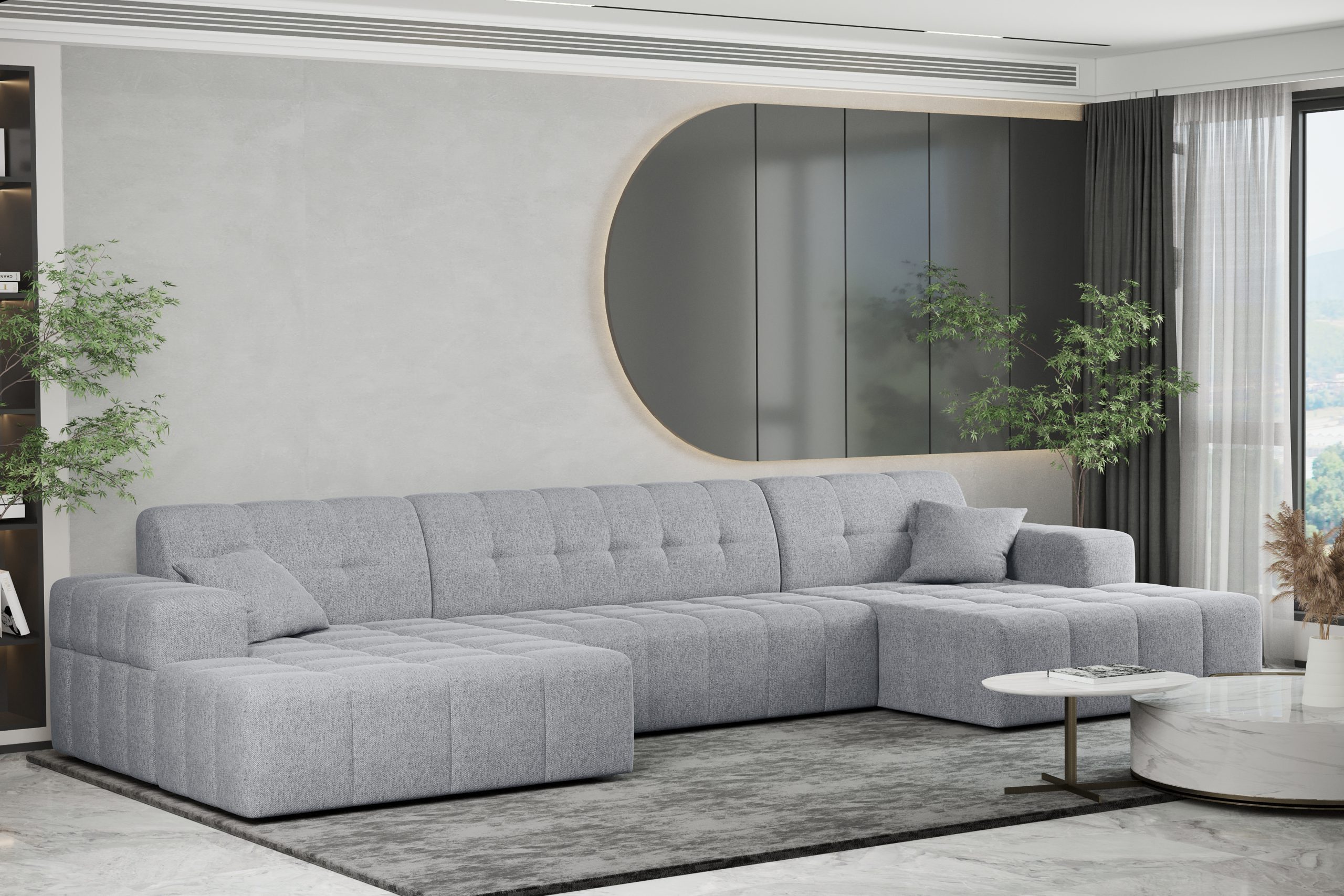 Ecksofa U-form Sofa U-form Wohnzimmer NIMES stilvol viele farben Stoff VERITA – Bild 7