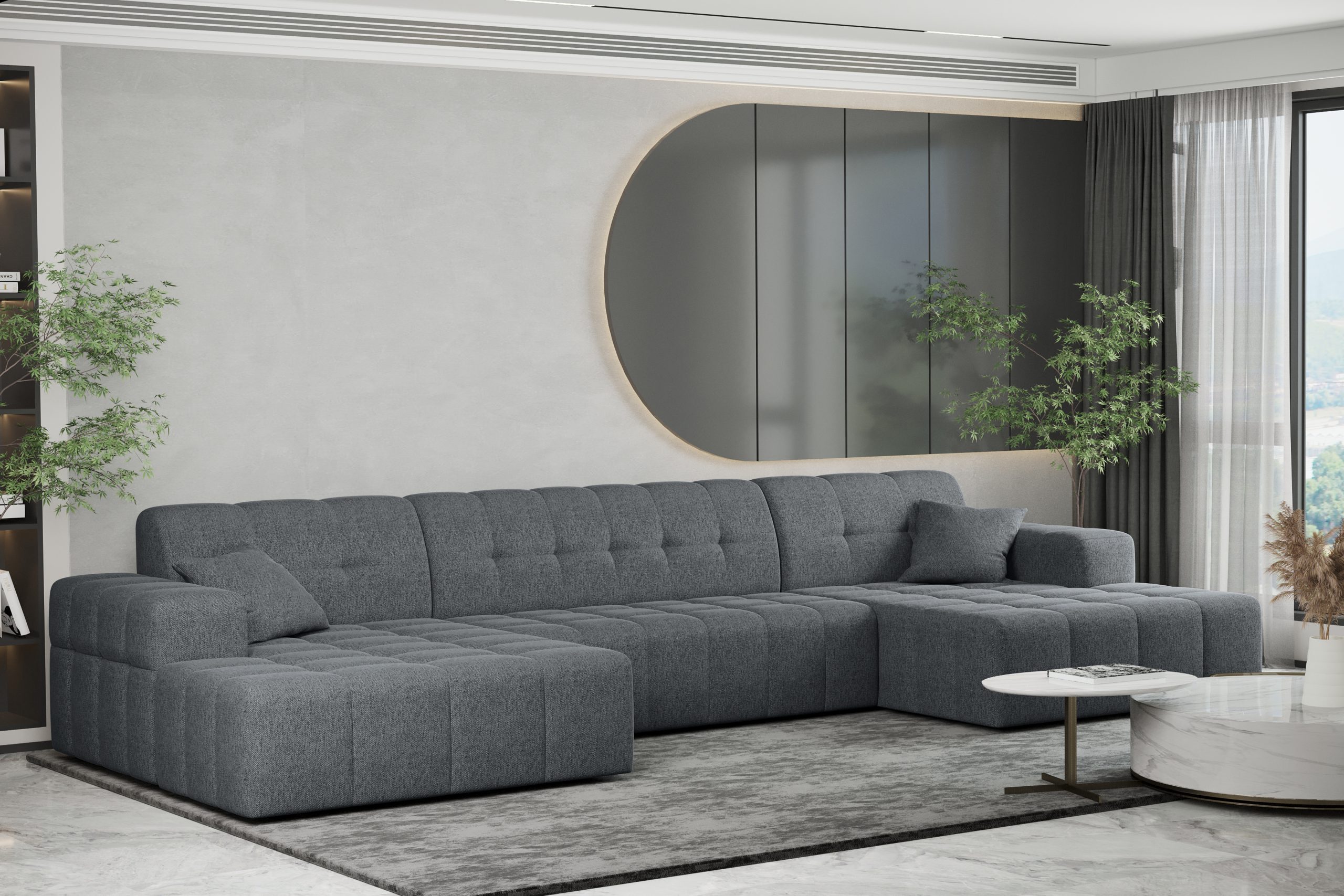 Ecksofa U-form Sofa U-form Wohnzimmer NIMES stilvol viele farben Stoff VERITA – Bild 8