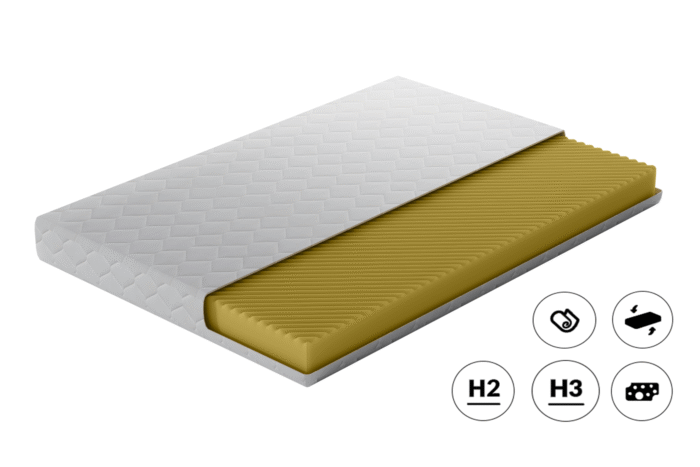 Flascos pois Schrankbett 90x200 Vertical Wandklappbett INDEX 19 mit Matratze H2/H3