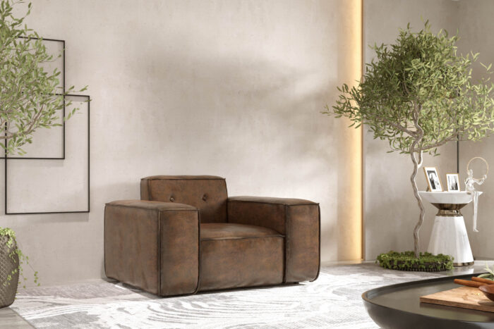 Sofa, Sessel Einsitzersofa PULA stoff Gobi drei Farben