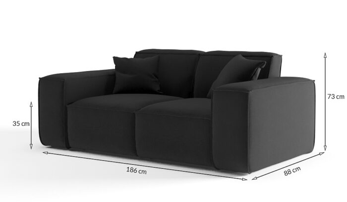 Sofa, Zweisitzersofa PULA stoff Opera Velvet