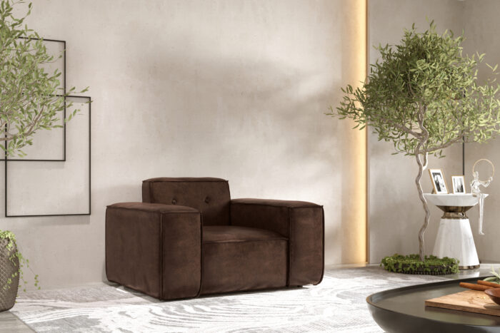 Sofa, Sessel Einsitzersofa PULA stoff Gobi drei Farben