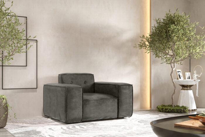 Sofa, Sessel Einsitzersofa PULA stoff Gobi drei Farben