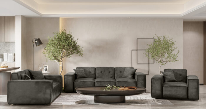 Wohnlandschaft 3+2+1 Sofagarnitur PULA stoff GOBI drei Farben