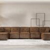 Ecksofa, Eckcouch U Extra Large 462cm PULA stoff GOBI
