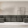 Ecksofa, Eckcouch U Extra Large 462cm PULA stoff GOBI