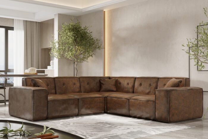 Ecksofa Eckcouch Corner 246cm PULA stoff GOBI drei Farben