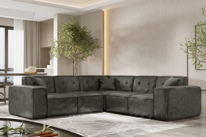 Ecksofa Eckcouch Corner 246cm PULA stoff GOBI drei Farben