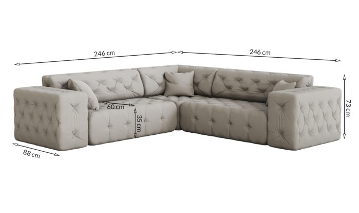 Ecksofa Corner Eckcouch CLOUD stilvol viele farben