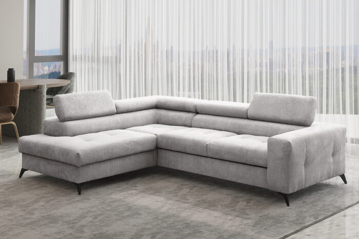 Ecksofa mit schlaffunktion und bettkasten Eckcouch ARCADI Dicker Cord