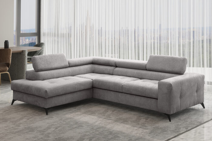 Ecksofa mit schlaffunktion und bettkasten Eckcouch ARCADI Dicker Cord