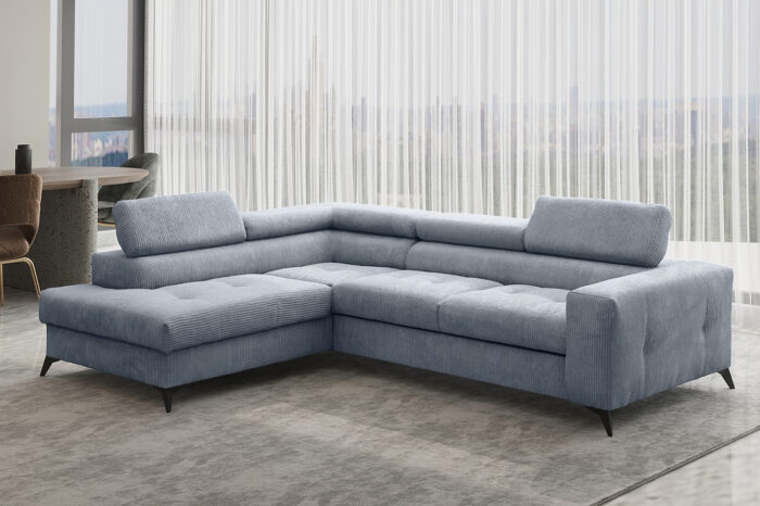 Ecksofa mit schlaffunktion und bettkasten Eckcouch ARCADI Dicker Cord