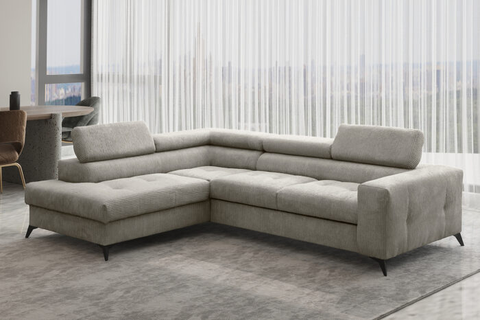 Ecksofa mit schlaffunktion und bettkasten Eckcouch ARCADI Dicker Cord