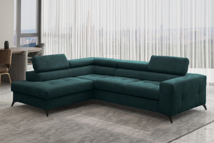 Ecksofa mit schlaffunktion und bettkasten Eckcouch ARCADI Dicker Cord